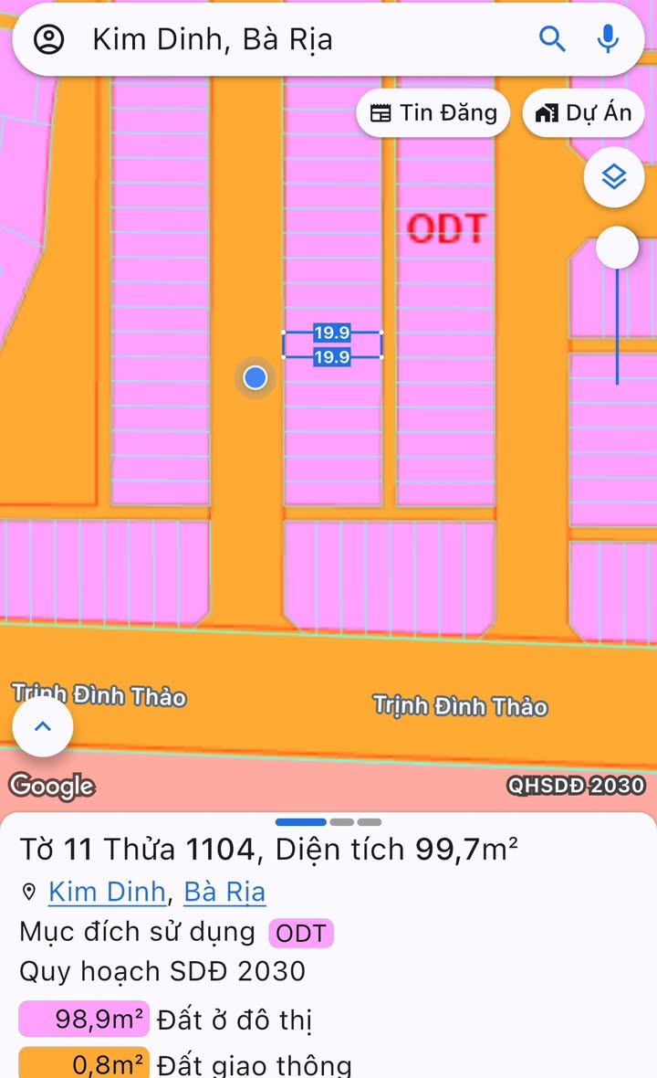 Đất nền TDC Kim Dinh Bà Rịa 100m² - Sổ đỏ chính chủ!