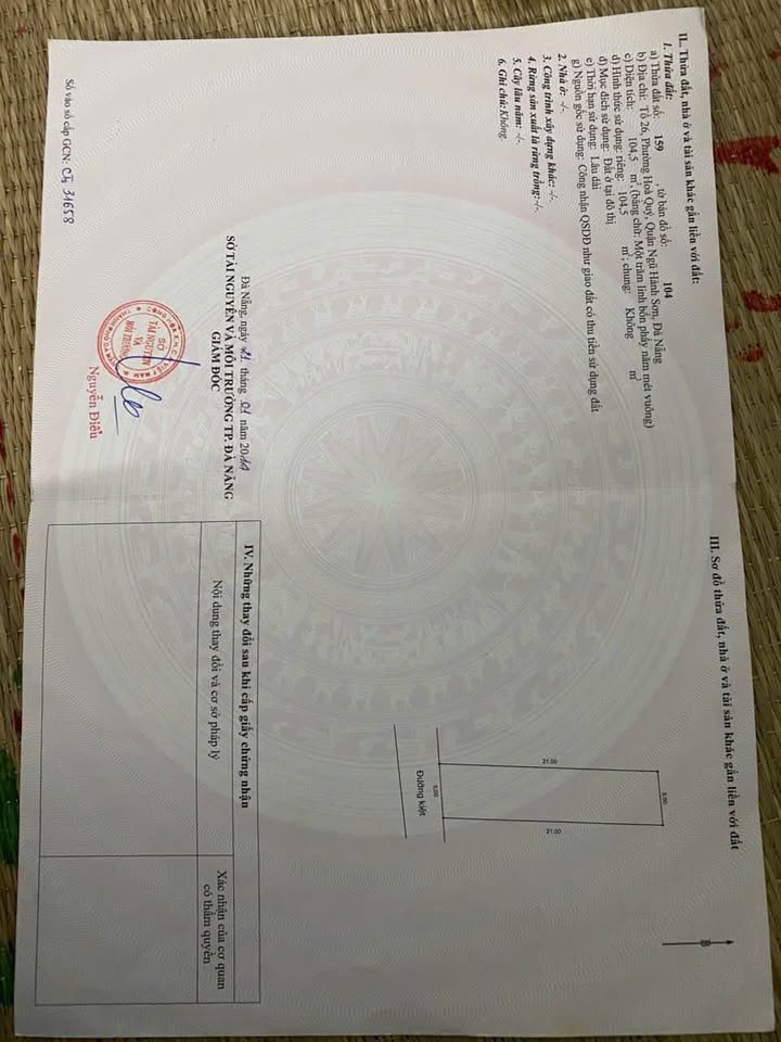 Đất nền Hoà Quí 105m² giá 3 tỷ - Tiềm năng tăng giá vượt trội!