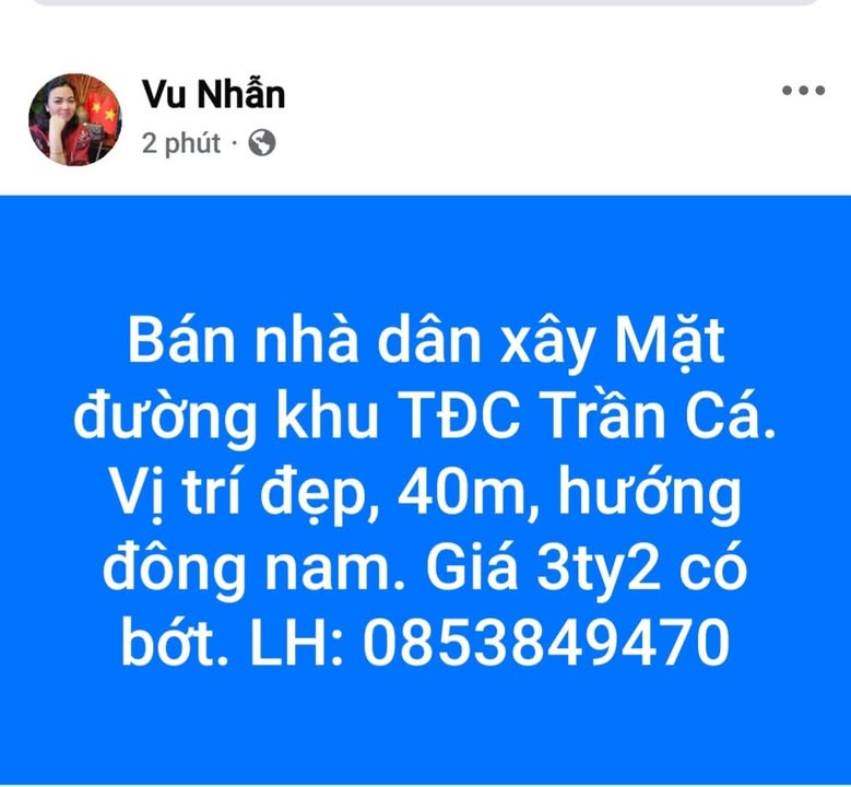 Nhà riêng Khu TĐC Trầm Cá, Trực Ninh 40m² - Sẵn sàng ở ngay!
