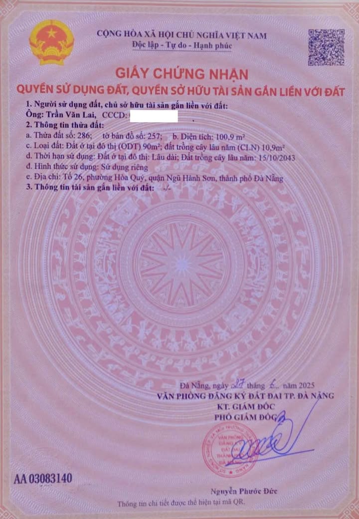 Đất nền Hoà Quý Đà Nẵng 100m² - Sổ đỏ sẵn sàng, đường ô tô