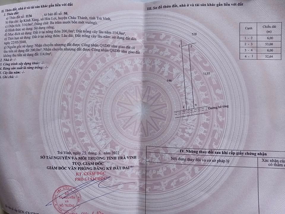 Bán Gấp Đất Vĩnh Long 312m² Mặt Tiền Kênh - Giá 450 Triệu