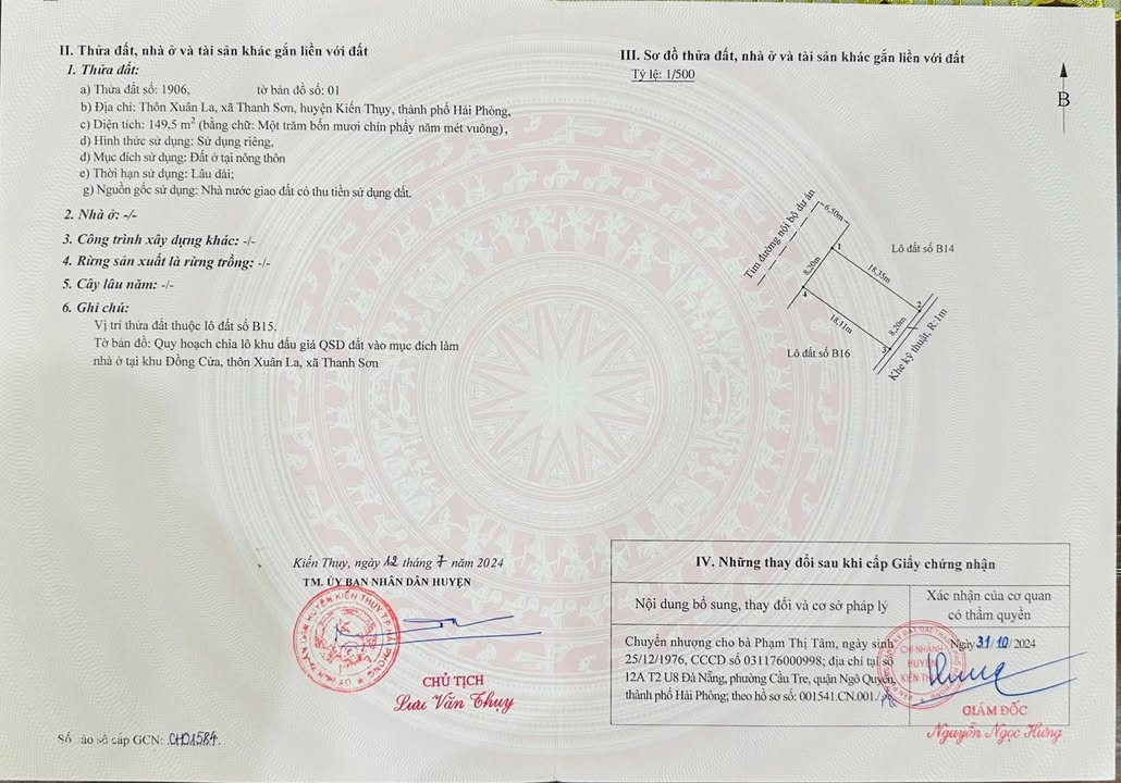 Đất đấu giá Xuân La - Kiến Thụy 149.5m² Hướng Tây Bắc, Giá 4.x Tỷ