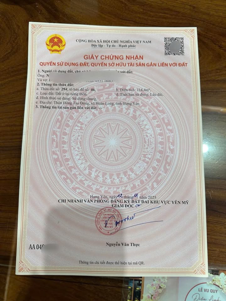 Đất Nền Hoàn Long, Hưng Yên - 114m² Full Thổ Cư, Sổ Đỏ Sẵn Sàng