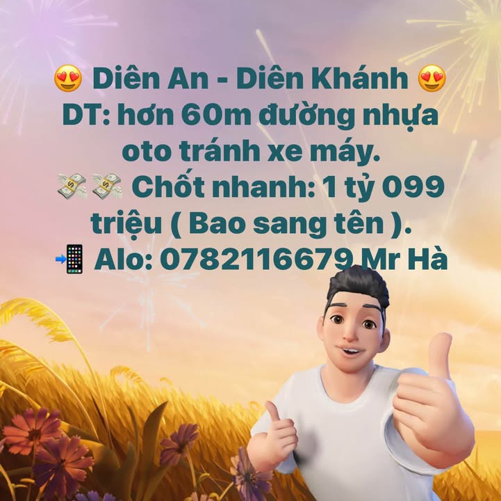 Đất nền Diên An 60m² - Pháp lý rõ ràng, bao sang tên!