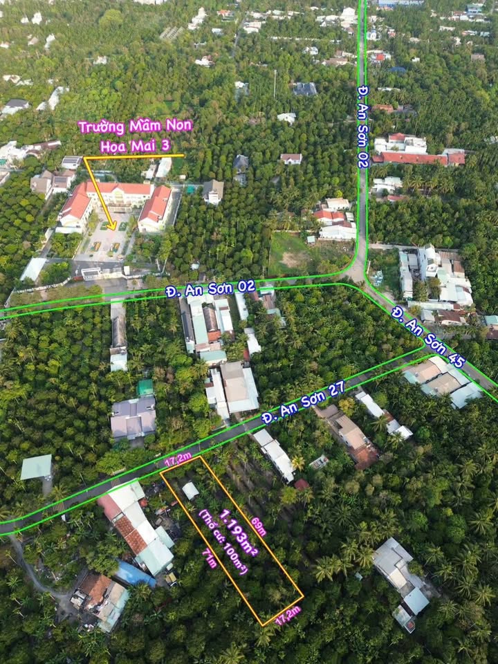 Đất Vườn Măng Cụt 1193m² An Sơn, Thuận An - Sổ Hồng Thổ Cư
