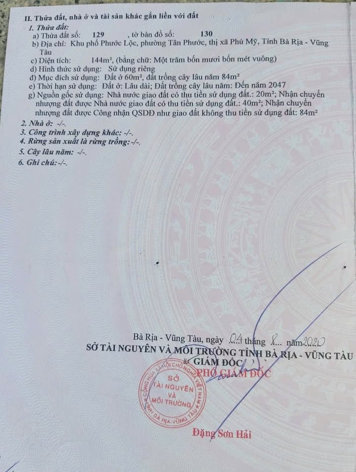 Đất Nền Phước Tỉnh, Long Đất 140m² - Sổ Đỏ 60% Thổ Cư, Giá Ngộp