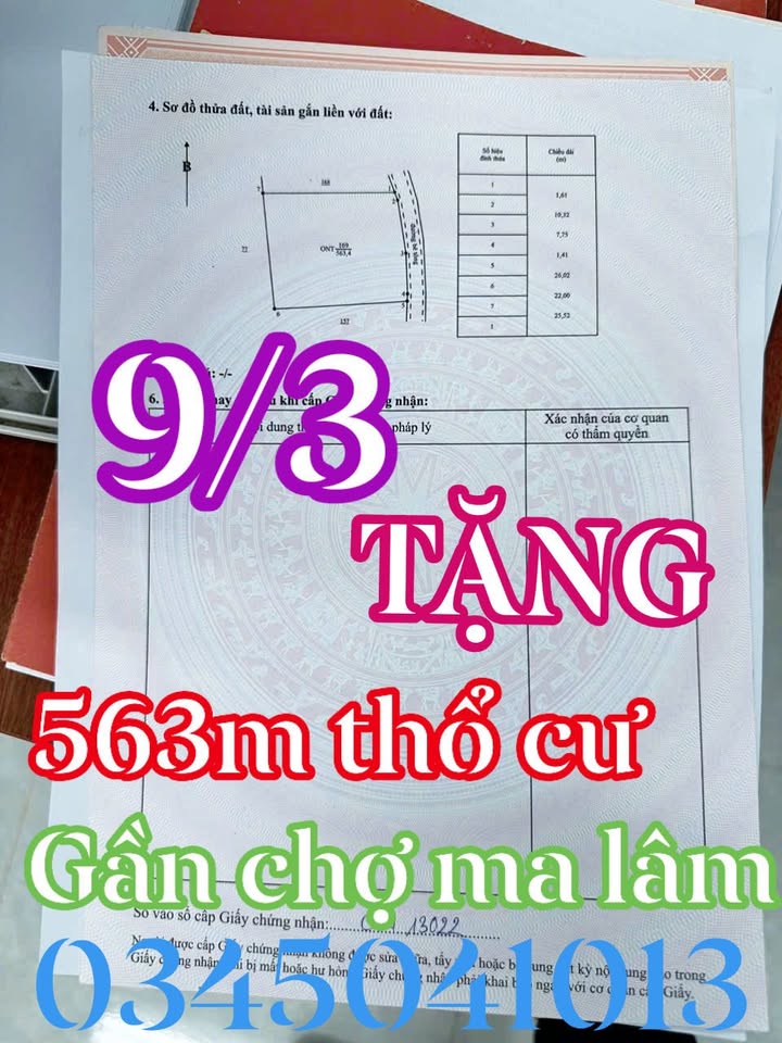 Bán Đất Thổ Cư 563m² Mặt Tiền 22m, Huyện Bắc Bình, Bình Thuận - Giá 1.4 Tỷ