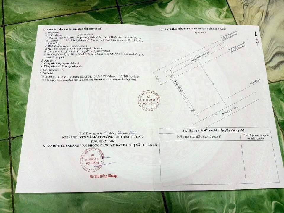 Đất Nền Bình Nhâm, Thuận An 1045m² Góc 2 Mặt Tiền - Giá Đầu Tư Tốt