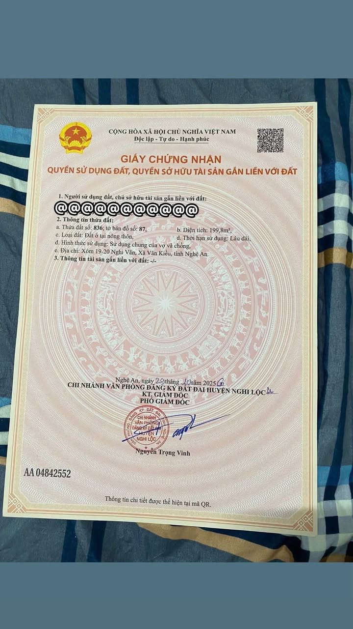 Đất thổ cư 199.8m² Diễn Châu - Ô tô tránh, gần QL 48E, giá 8xx triệu