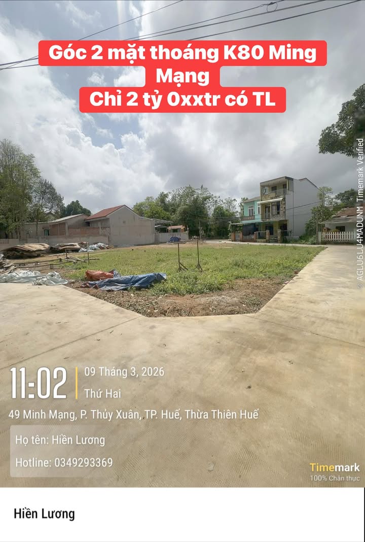 Đất nền 101m² Minh Mạng, Huế - 2 Mặt Thoáng, Nở Hậu