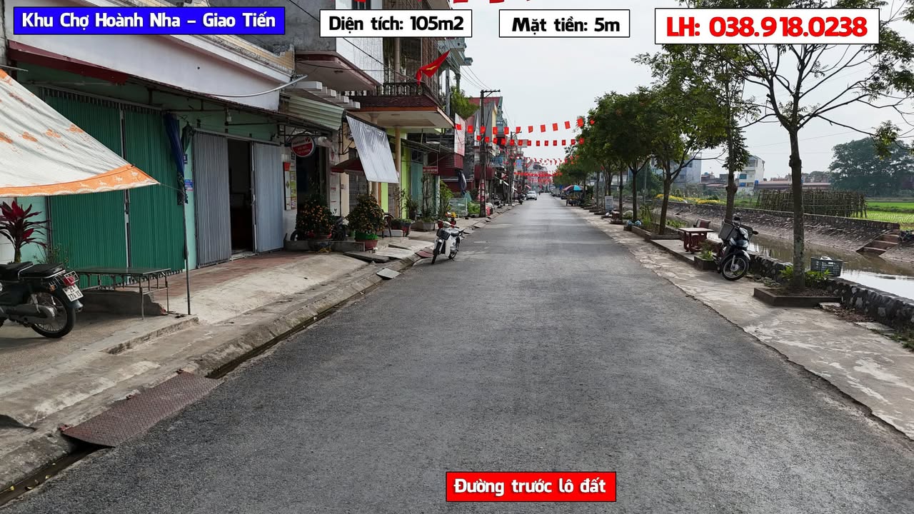 Đất nền 105m² Giao Tiến, Giao Thủy - Mặt đường nhựa, tiềm năng kinh doanh!