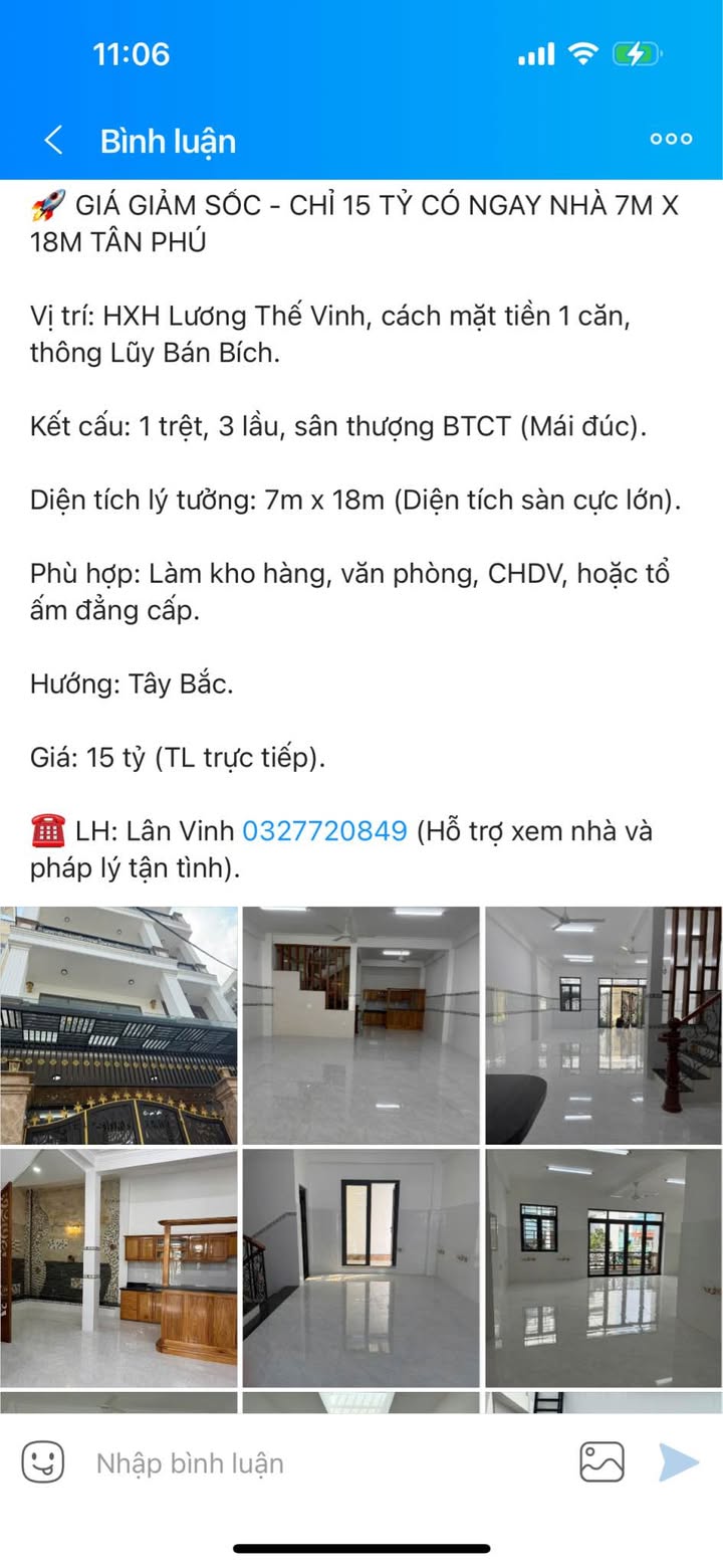 Nhà Tân Phú 126m² giá 15 tỷ - Ô tô vào tận nhà