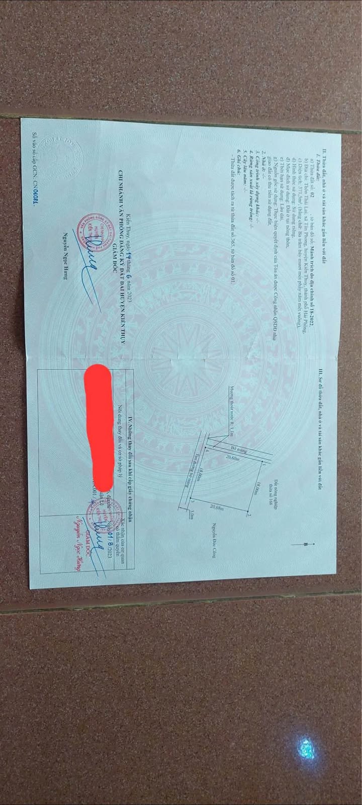 Đất Thái Lai Tân Phong 371m² - Đường to ô tô