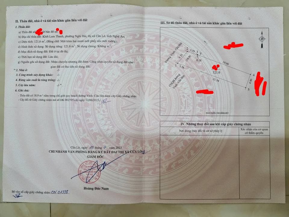 Đất nền Cửa Lò 121.6m² mặt đường 535 - Kinh doanh đỉnh, sinh lời!