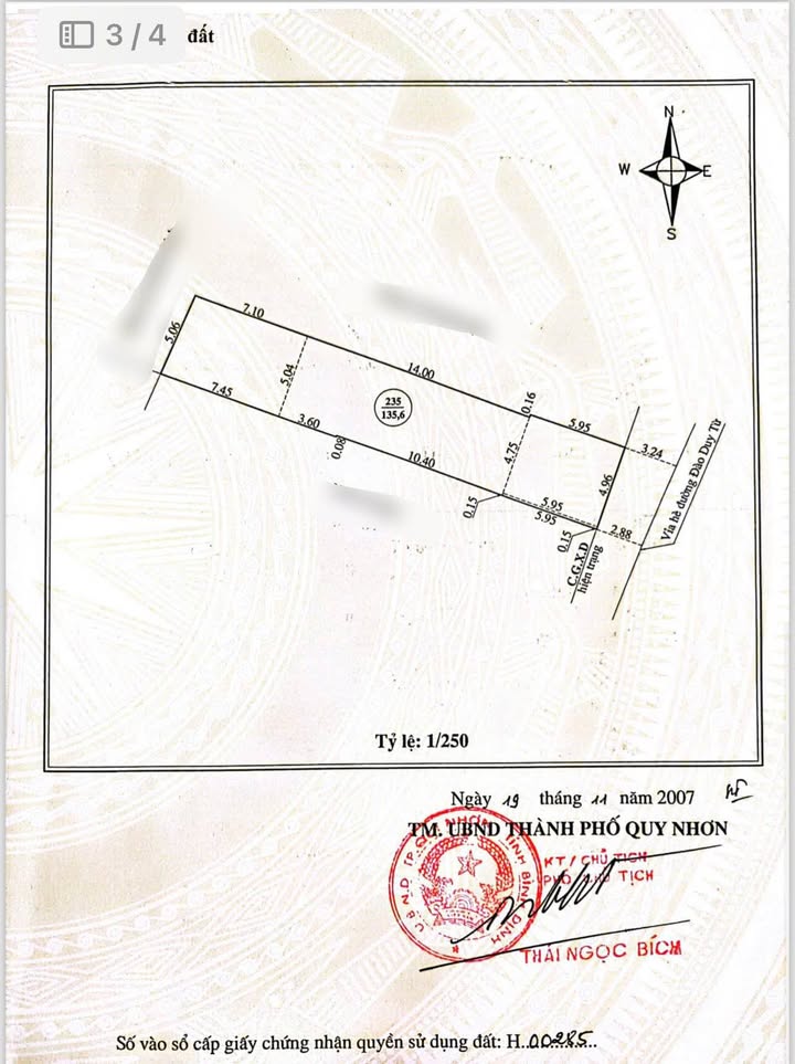 Nhà mặt tiền Đào Duy Từ Quy Nhơn 136m² 8,5 tỷ - Ô tô vào tận nhà