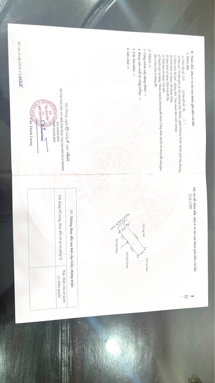 Bán Đất Mặt Đường Dương Kinh, HP 425m² - Sổ Đỏ Chính Chủ