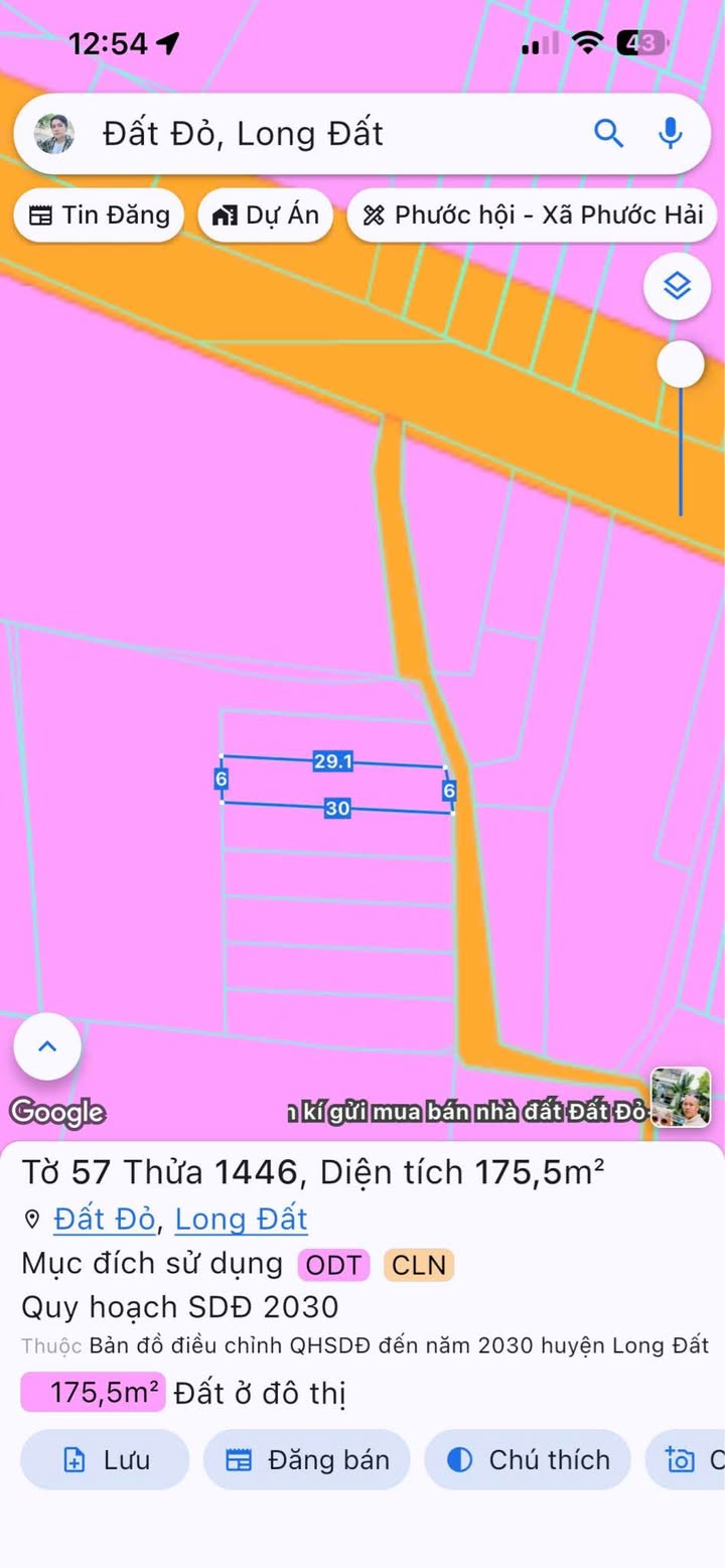 Đất nền Xã Đất Đỏ 175m² - Giá ngộp bán nhanh, ô tô vào tận nơi!