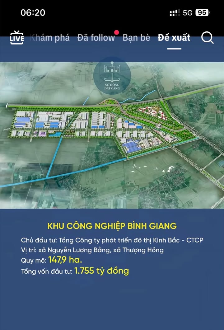 Đất nền Bình Giang 123m² - Sát KCN, Gần Cao tốc HN-HP - Giá 2.5 tỷ