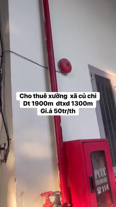 Xưởng Củ Chi, TP.HCM 1900m² giá 50 triệu/tháng - Hoạt động ngay!