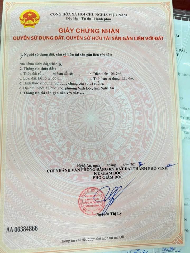 Đất nền Khối 3 Hưng Lộc TP Vinh 106.7m² - Sổ đỏ chính chủ!