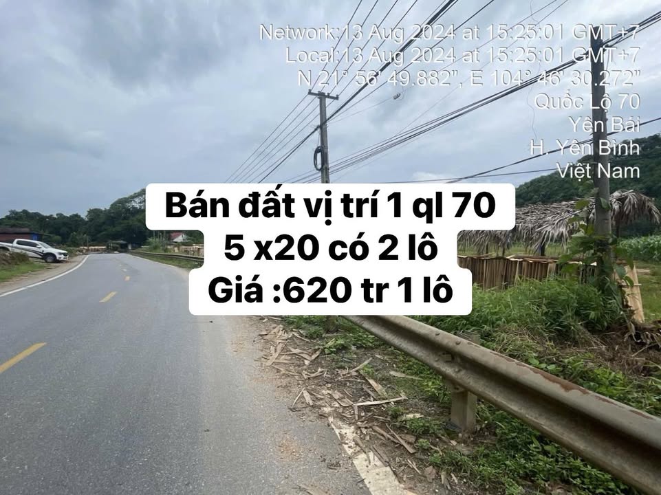 Đất nền Yên Bái: 5200m² Quốc lộ 70, Tân Hương - Giá 620 triệu/lô, Kinh doanh đắc lợi!