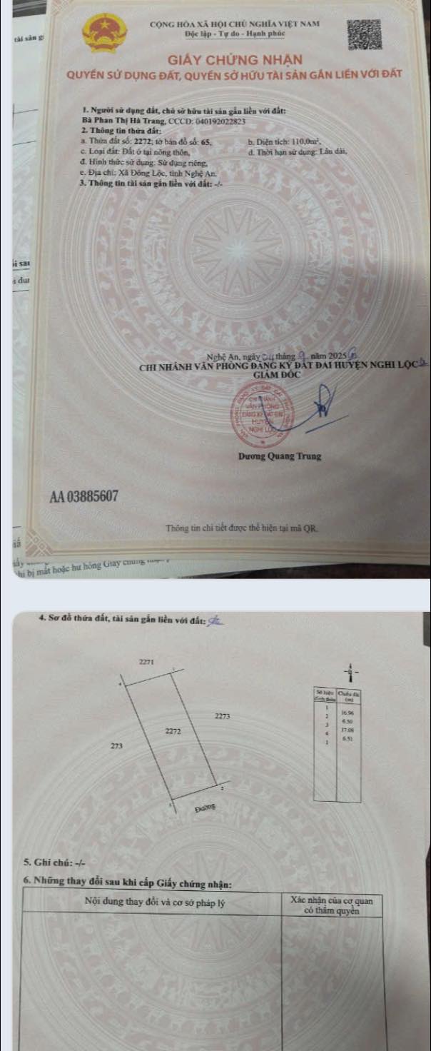 Đất nền Nghi Lộc 11050m² - Tiềm năng tăng giá vượt trội!