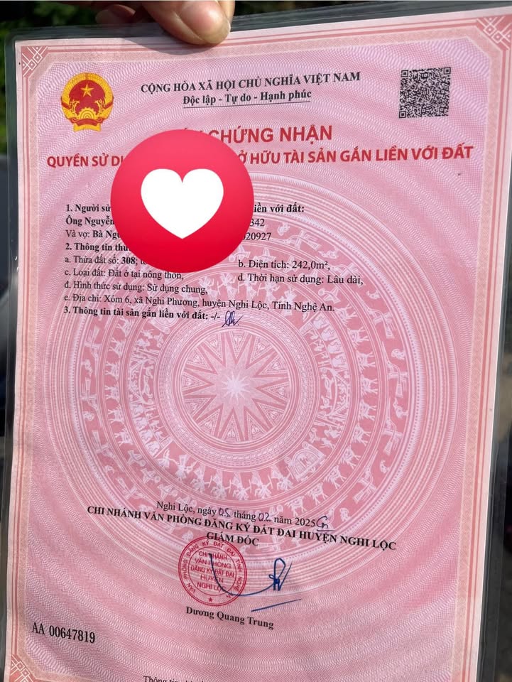 Đất nền Nghi Mỹ, Nghi Lộc 242m² giá 1.7 tỷ - Sổ đỏ chính chủ!