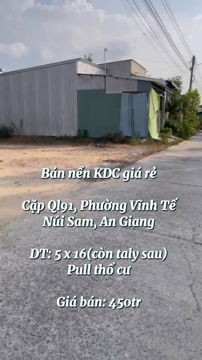 Đất nền Châu Đốc, An Giang 80m² - Sổ đỏ chính chủ