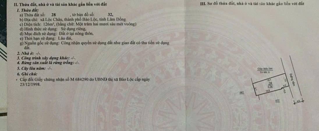 Đất nền Hẻm 979 QL20 Bảo Lộc 129m² - Sổ đỏ chính chủ