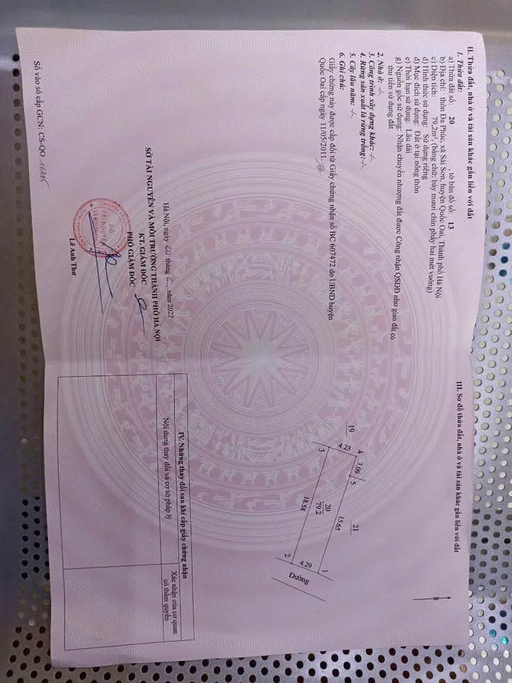 Đất nền Đa Phúc, Quốc Oai 79m² 3 tỷ - Sổ đỏ chính chủ