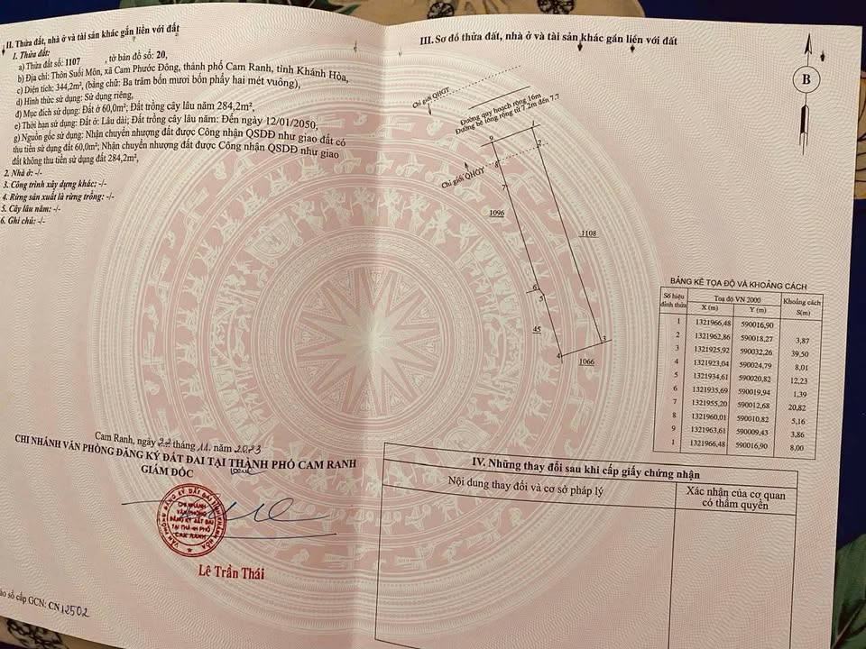 Đất Nền Cam Ranh 315m² - Mặt Tiền Đường 16m - Giá 750 Triệu