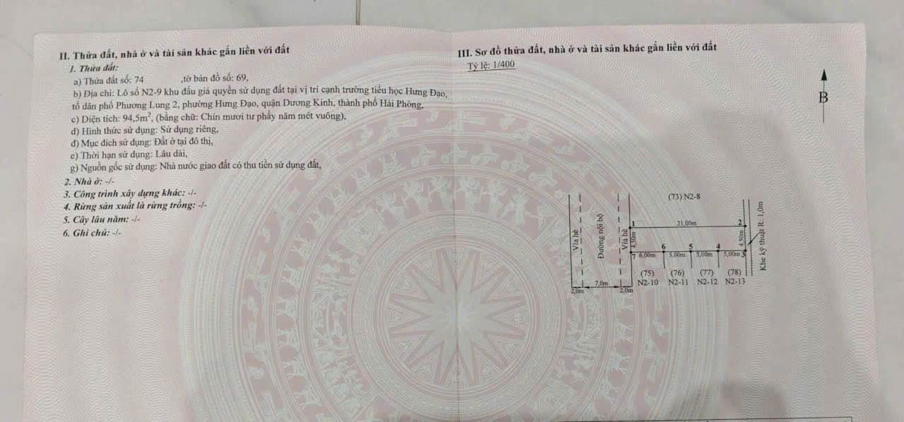 Đất Đấu Giá Hưng Đạo, Dương Kinh 94.5m² - Mặt Tiền Kinh Doanh, Giá 3.1 Tỷ