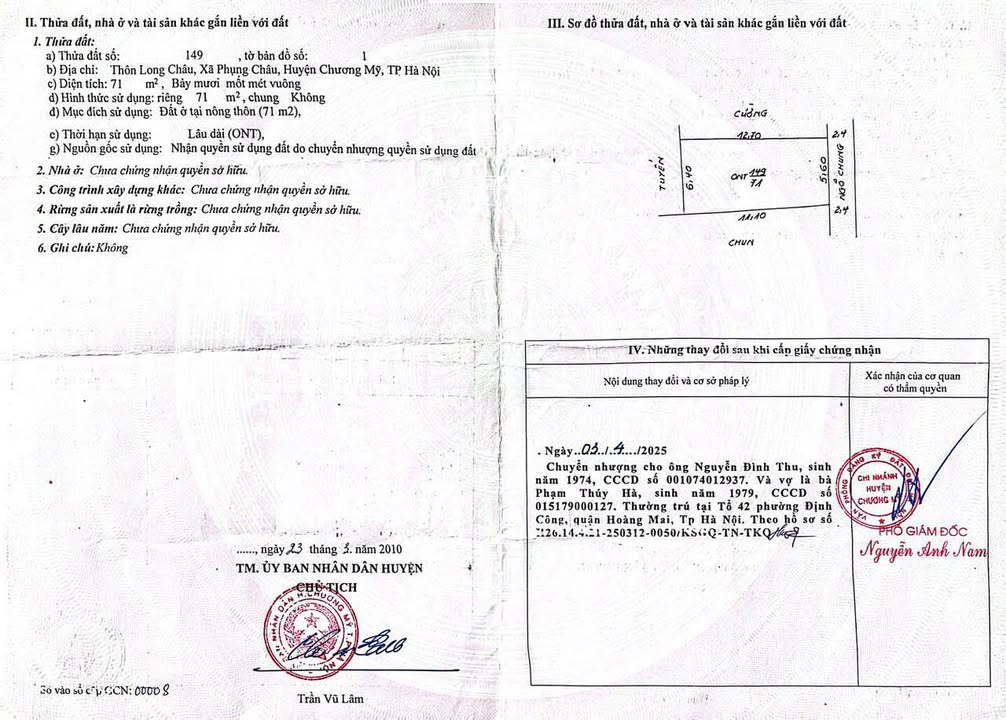 Đất nền Phụng Châu Chương Mỹ 71m² thỏa thuận - Đường to ô tô