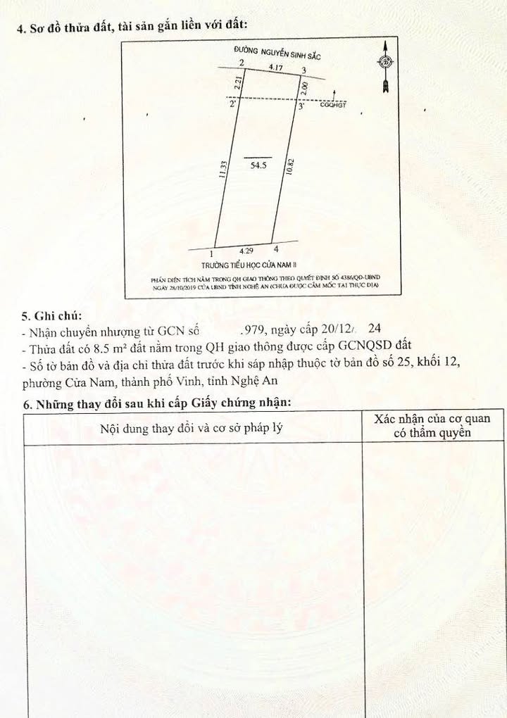Nhà Mặt Tiền KD Nguyễn Sinh Sắc, Vinh 54.5m² - Giá 4.6 Tỷ