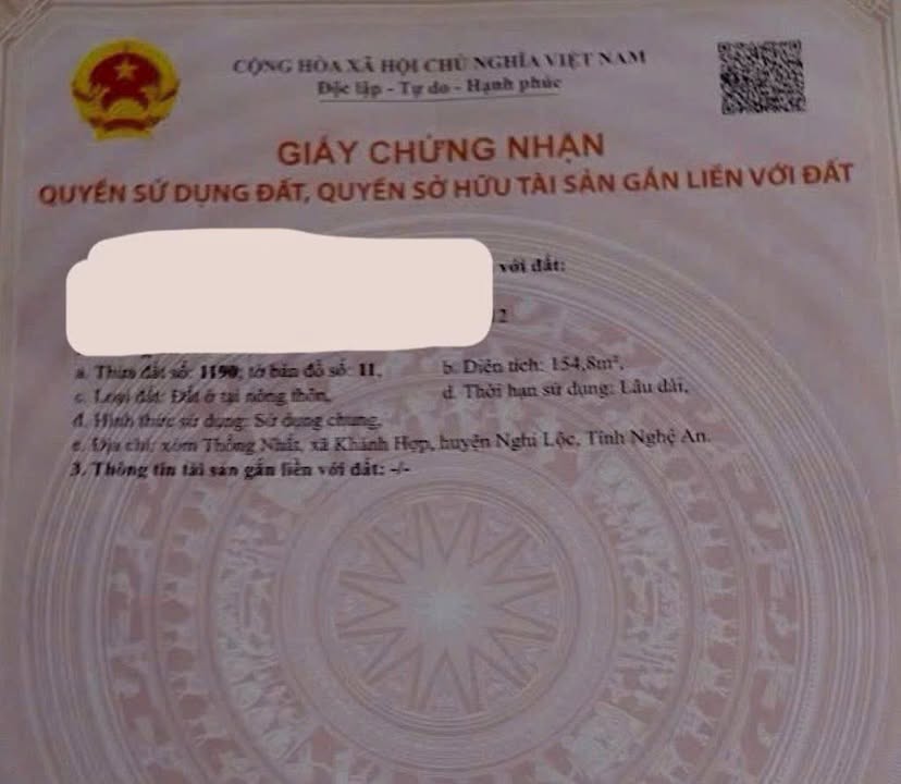 Đất nền Nghi Khánh 154.8m² - Tiềm năng tăng giá vượt trội!