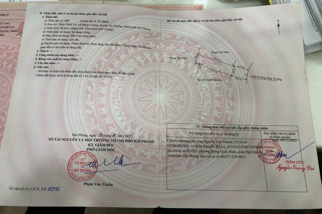 Bán đất nền 60m² An Dương, Hải Phòng - Sổ đỏ chính chủ, giá đầu tư