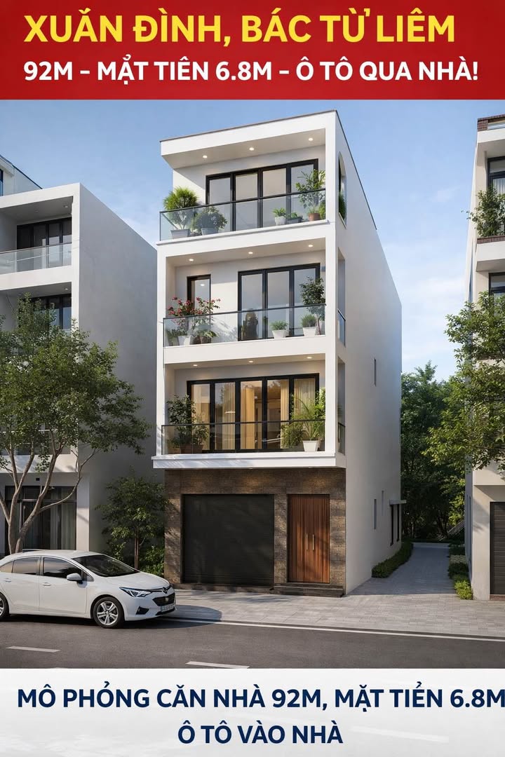 Đất Vàng Xuân Đỉnh 92m² - Mặt Tiền Rộng 6.8m - Ô Tô Đỗ Cửa