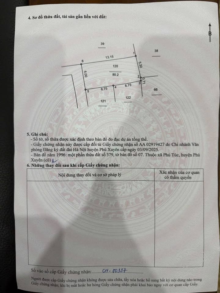 Đất nền Phú Túc 80m² 3.55 tỷ - Sổ đỏ chính chủ