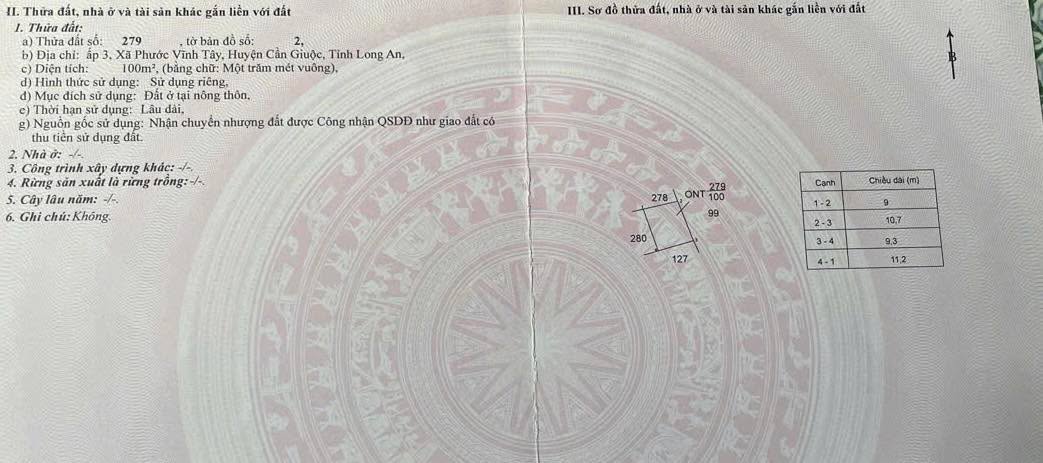 Đất Thổ Cư Cần Giuộc 100m² - Sổ Hồng Chính Chủ, Giá 420 Triệu