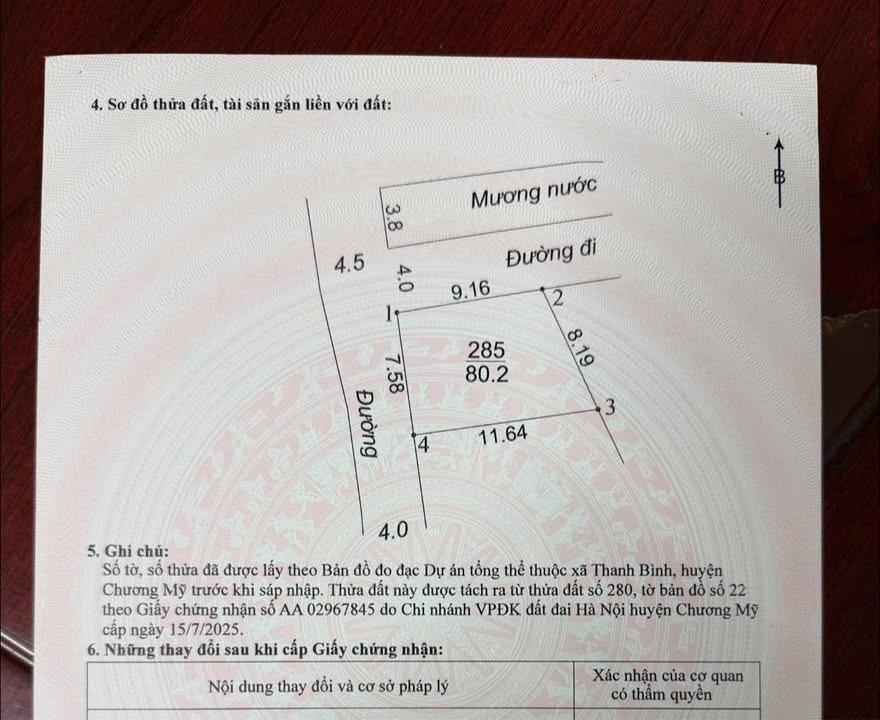 Đất nền Thanh Bình, Chương Mỹ 80.2m² - Sổ đỏ sẵn, giá dưới 2.3 tỷ