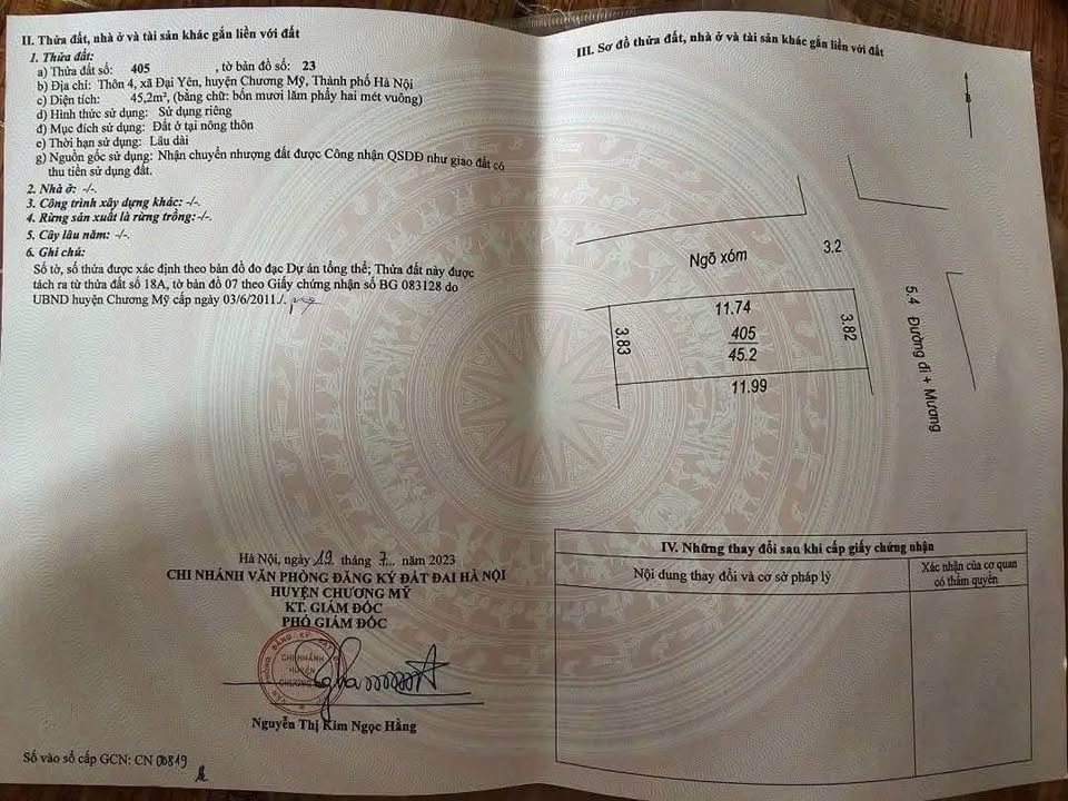 Đất Lô Góc Chương Mỹ 45m² - Mặt Tiền Rộng, Sẵn Sổ Hồng