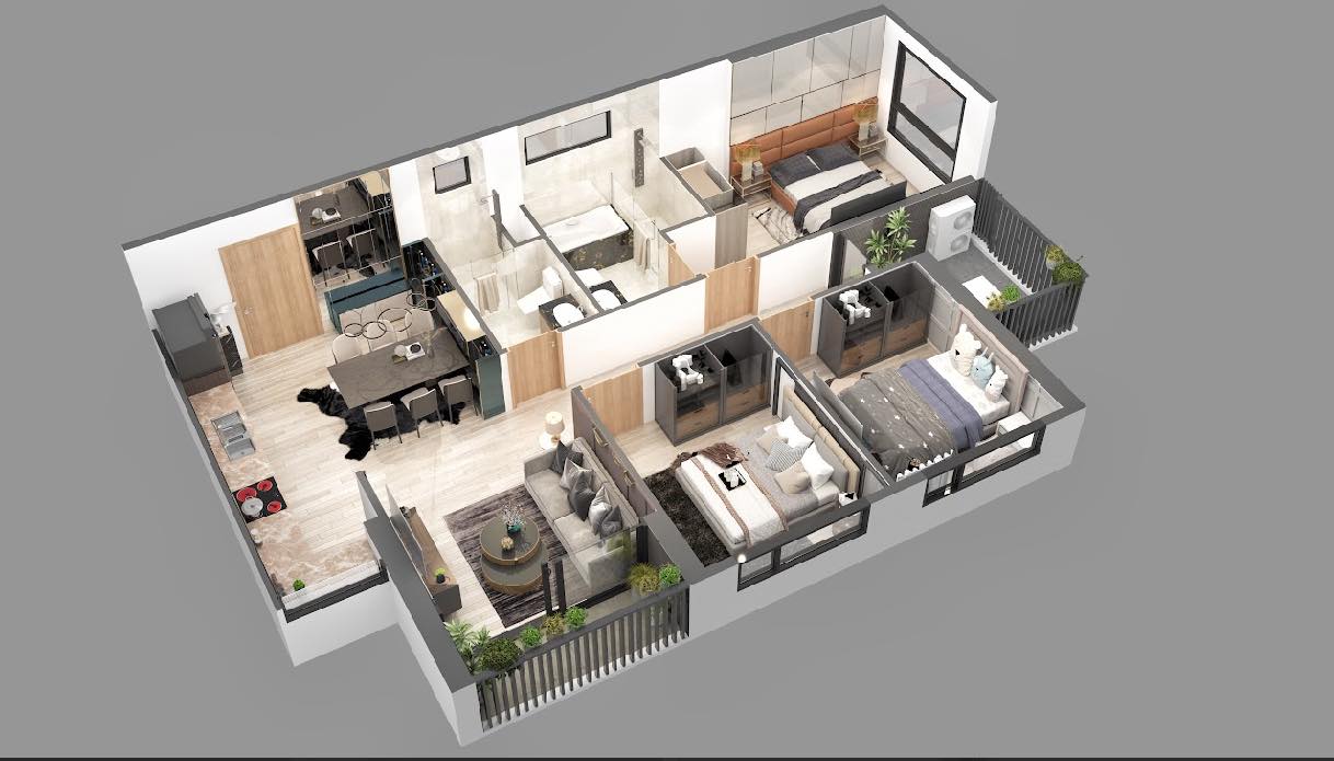 Căn hộ Sky Oasis Vịnh Đảo Ecopark 84m² - View đẹp sông