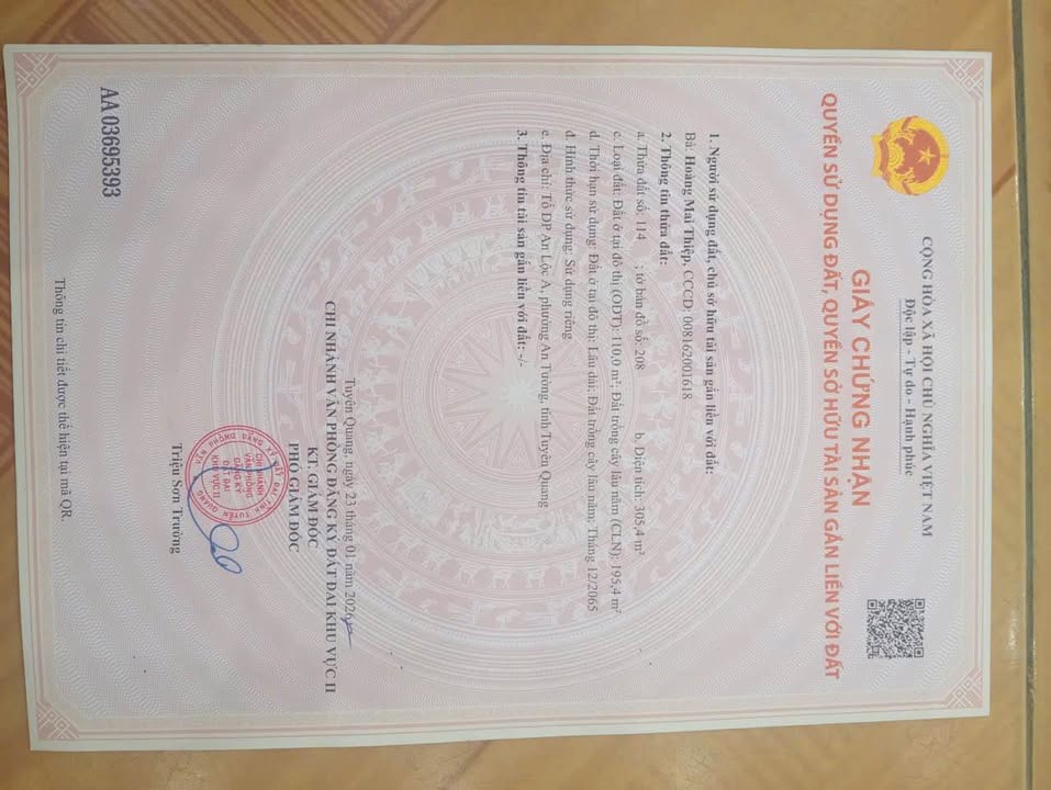 Đất nền Việt Hồng Bắc Quang 110m² 420 triệu - Sổ đỏ chính chủ