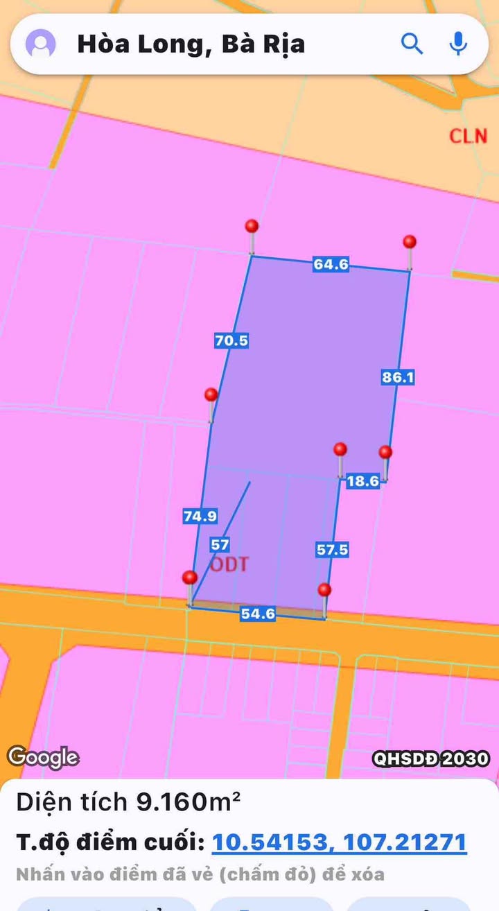 Đất nền Đường 55 Hòa Long Bà Rịa 7.700m² 23.1 tỷ - Đường ô tô