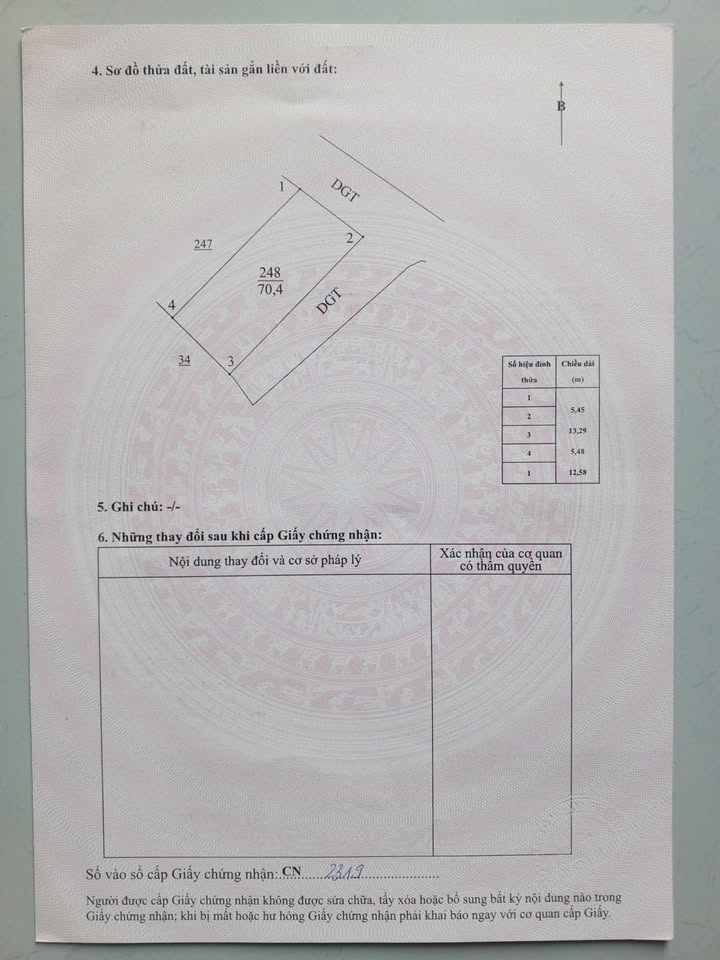 Đất thổ cư Bình Minh 70m² giá 400 triệu - Sổ đỏ chính chủ