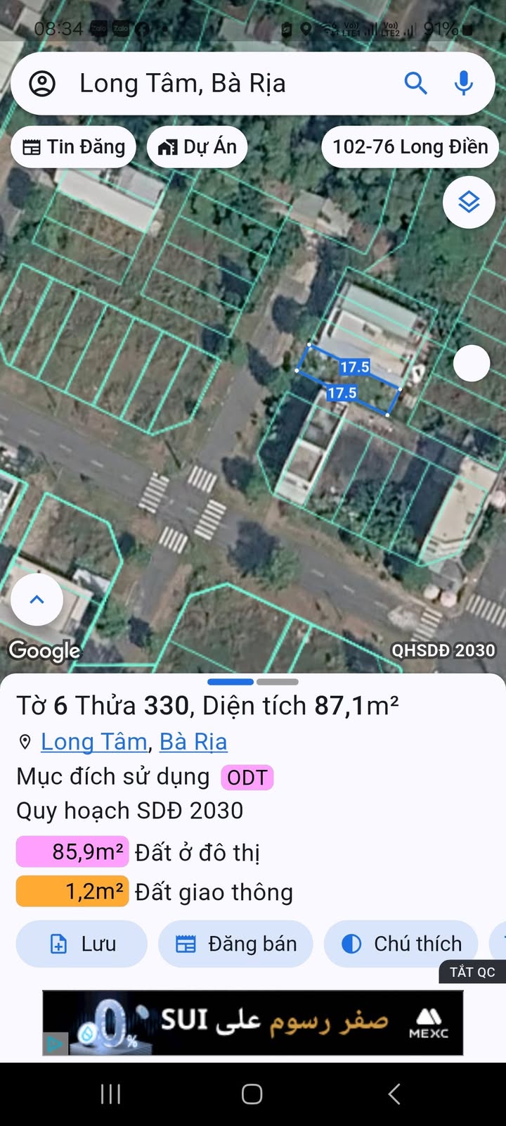Đất Barimex Long Tâm 88m² 2,35 tỷ - Sổ đỏ chính chủ