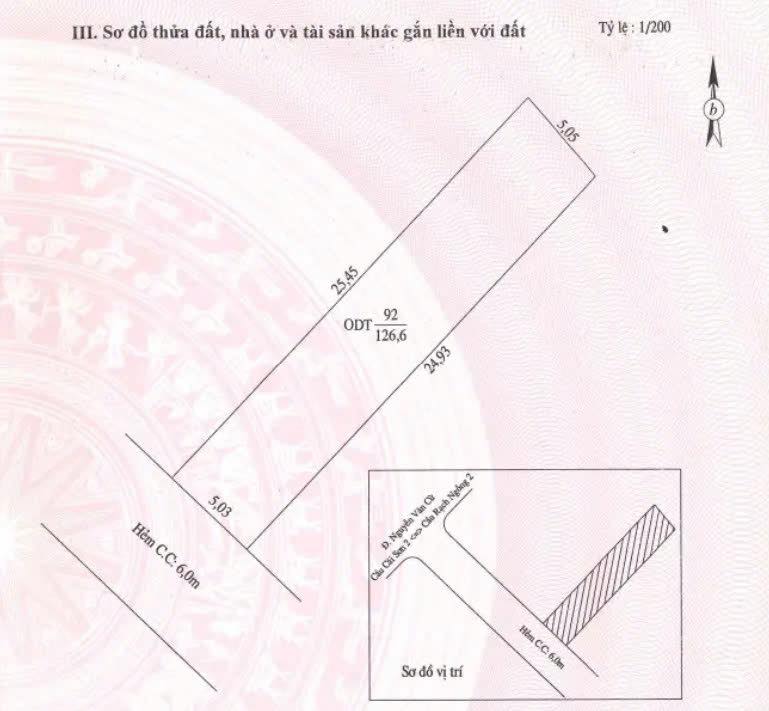Đất nền hẻm Lò Mổ Cần Thơ 127m² - Sổ hồng riêng