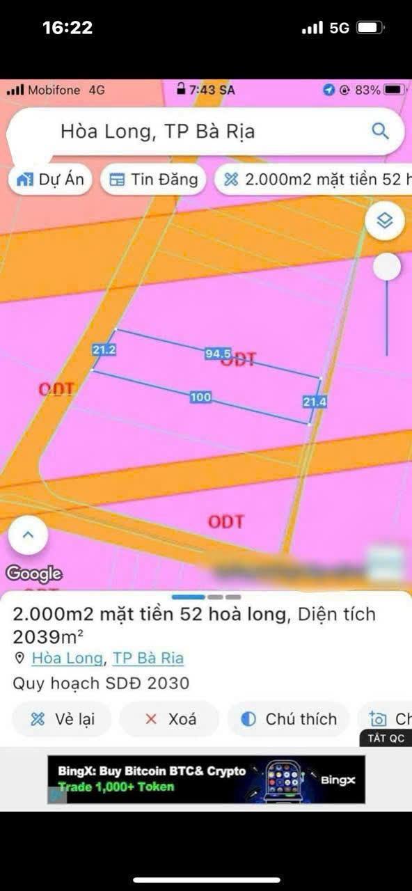 Đất nền Bà Rịa đường 52 2.000m² 10.3 tỷ - Sổ đỏ chính chủ