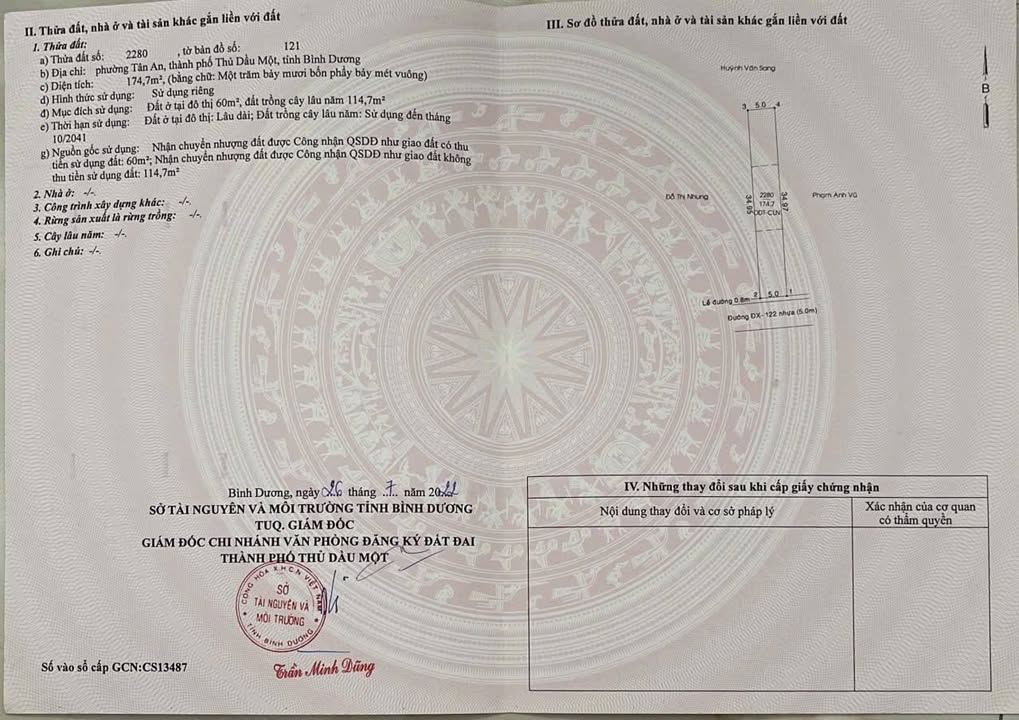 Đất nền DX122 Tân An 175m² 2.05 tỷ - Sổ đỏ chính chủ