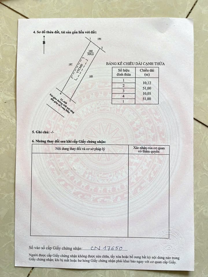 Đất nền Xuyên Mộc 510m² giá 4 tỷ - Đất thổ cư 100%